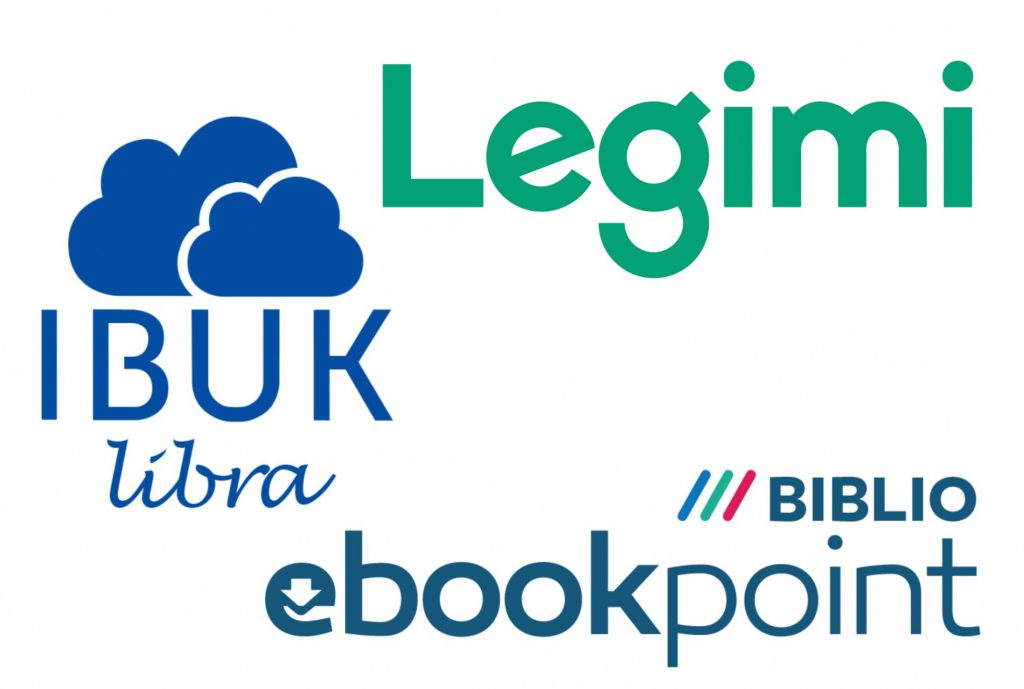 logotypy - IBUK Libra, Legimi, Biblio ebookpoint