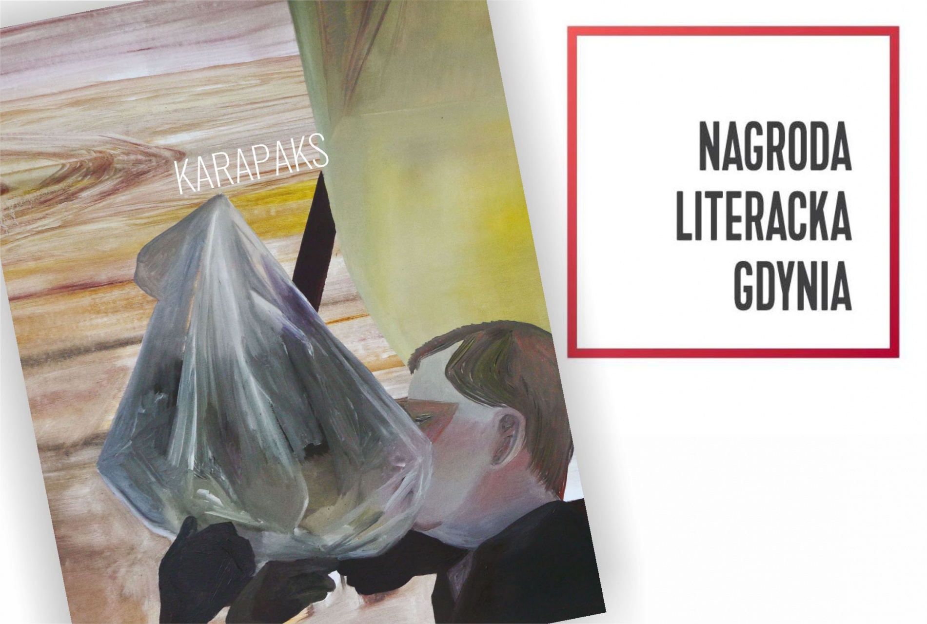 kolorowa okładka książki pt. Karapaks; obok logo: Nagroda Literacka Gdynia
