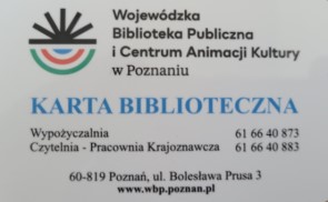 karta biblioteczna z logo biblioteki
