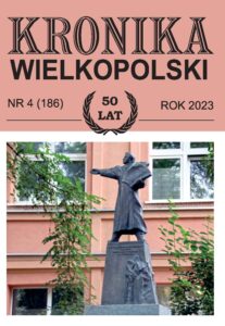 okładka czasopisma Kronika Wielkopolski ze zdjęciem pomnika na tle budynku